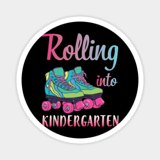 Rollerblading Students Rolling Into Kindergarten First Day Of School Magnet